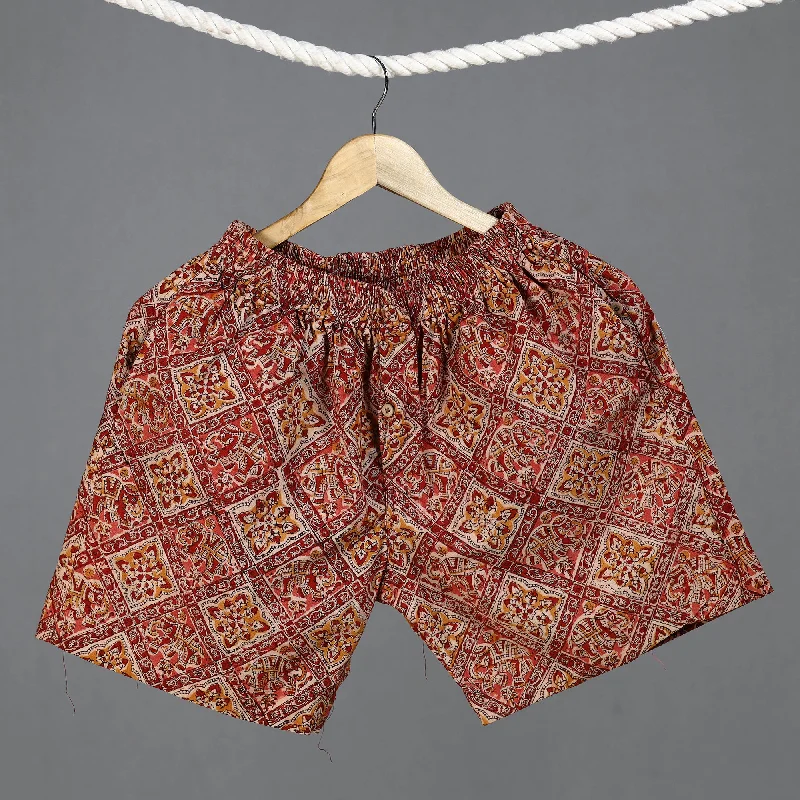 Multicolor - Kalamkari Block Printed Cotton Unisex Boxer/Shorts