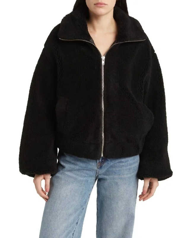 Get Cozy Teddy Jacket In Black