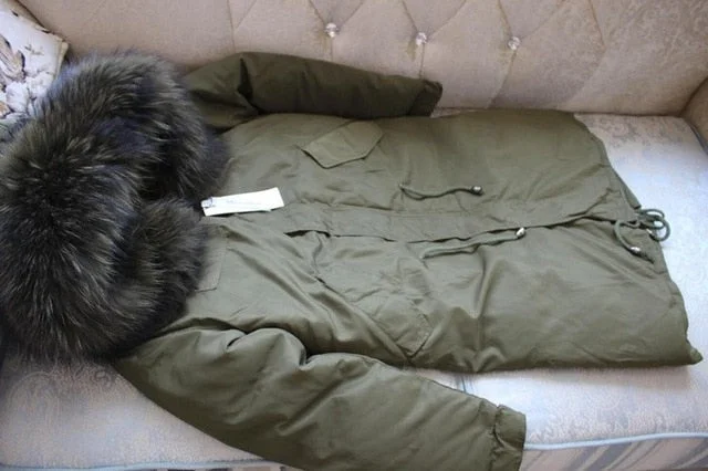 army green -real fur / M