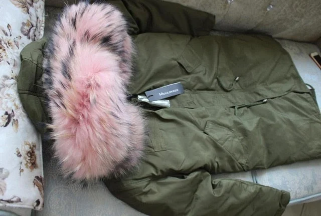 pink - real fur / L