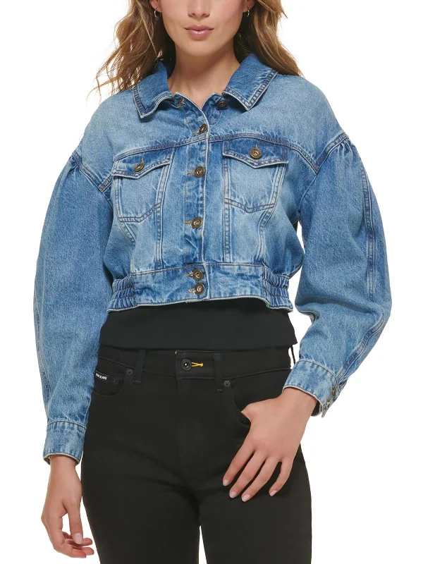 Womens Crop Denim Denim Jacket