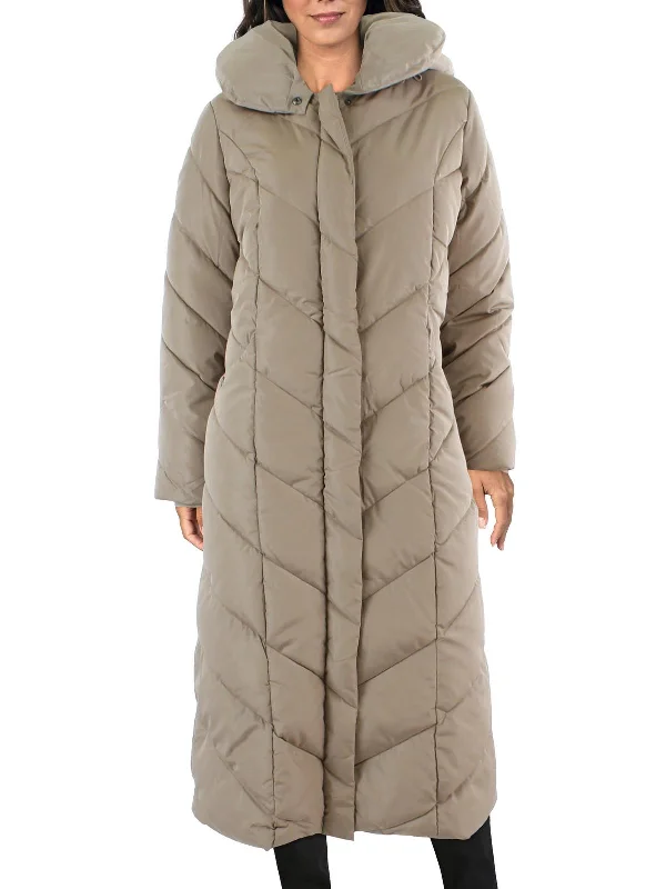 Womens Quilted Maxi Parka Coat