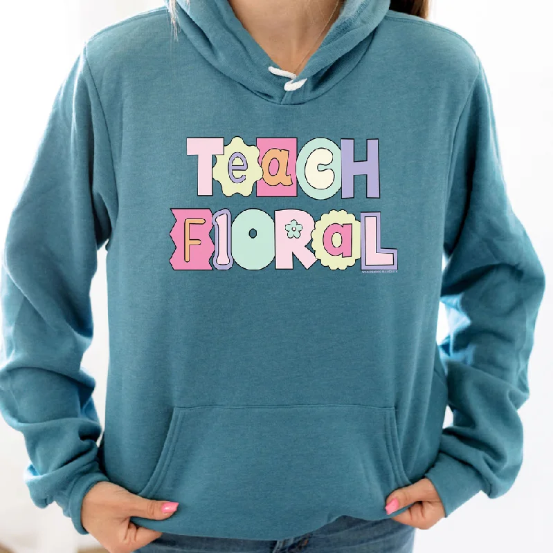 Pastel Teach Floral Hoodie (S-3XL) Unisex - Multiple Colors!