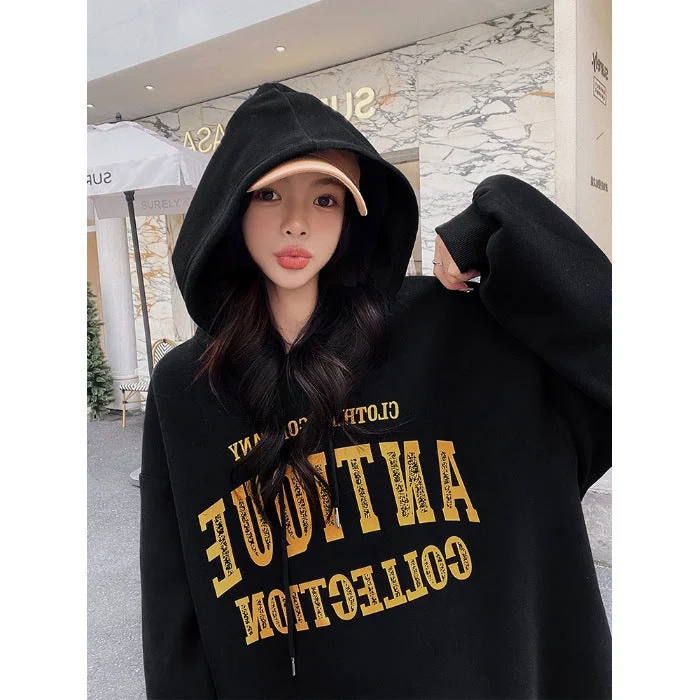 Black [250G Large Hoody] Fleece-Lined / Average Size