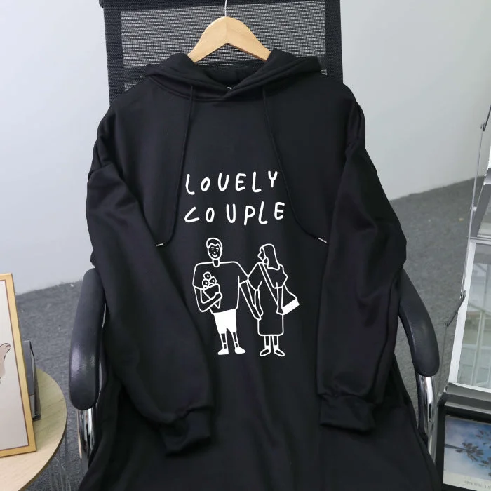 Black Slit plus Velvet [250G Large Hoody]] / Average Size