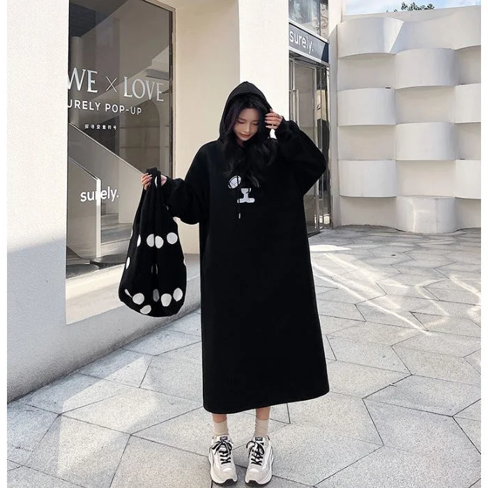 Black Slit plus Velvet [250G Large Hoody Fabric]] / Average Size