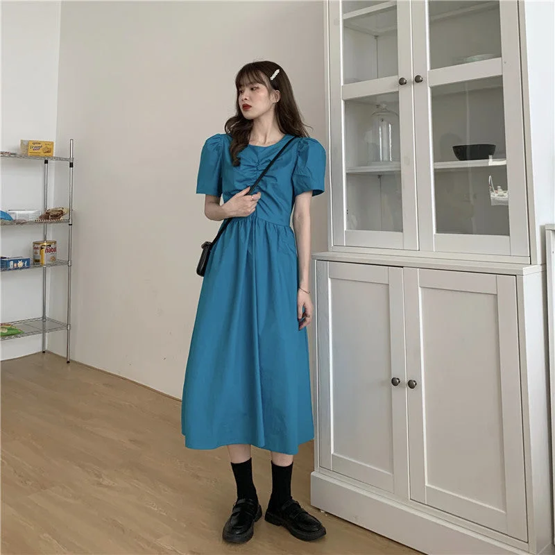 NiDELL . Summer New Casual All-Matching Ins Fashion Women's Clothing National Style Back Hollow Bow Elegant Dress Fashion