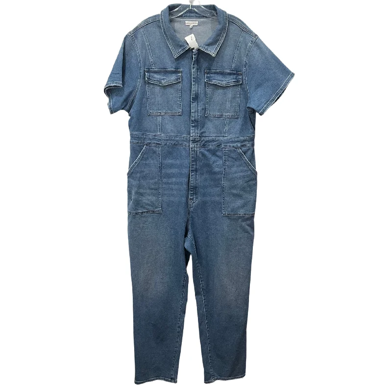 Blue Denim Jumpsuit Good American, Size 3x