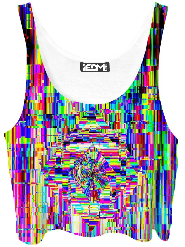 Abstract Glitch Crop Top