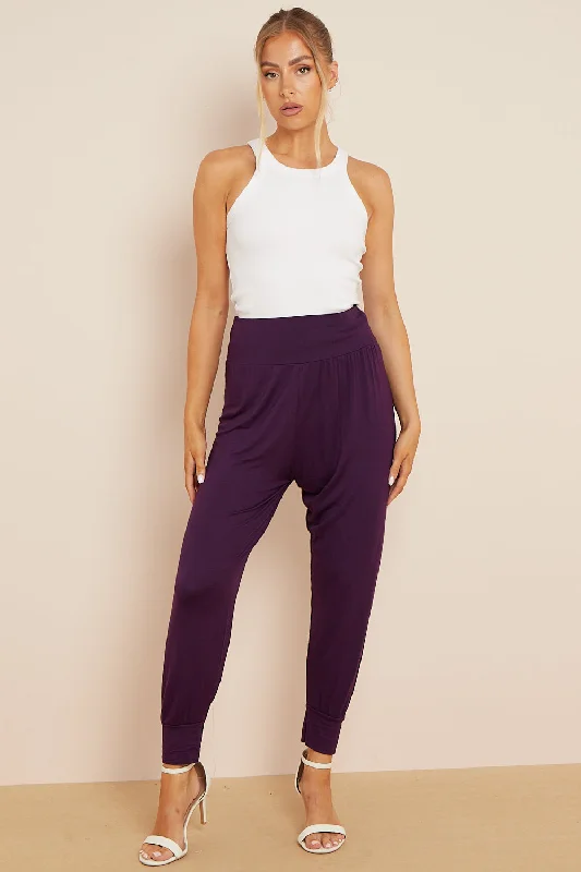 Aftershock London Purple Harem Pants