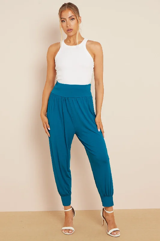 Aftershock London Teal Harem Pants