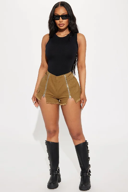 All Zipped Up Short - Olive