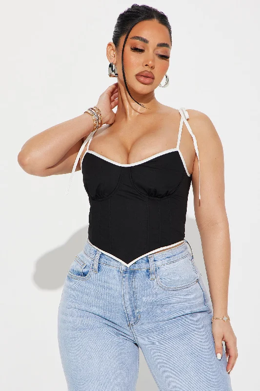 Amina Corset Top - Black/White