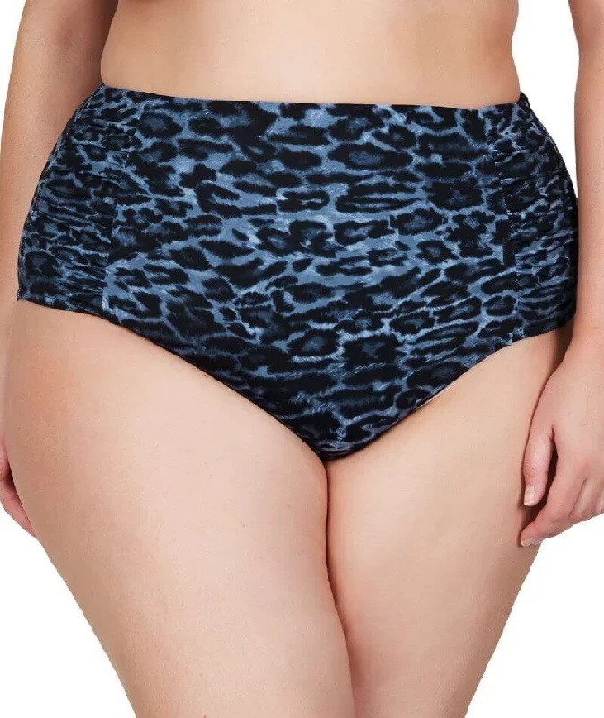 Artesands Le Blu Animale Rouched Side High Waist Brief - Animal Blue