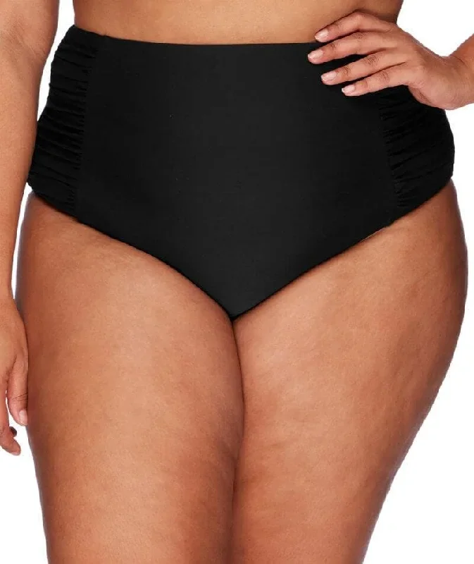 Artesands Rouched Side High Waist Brief - Black