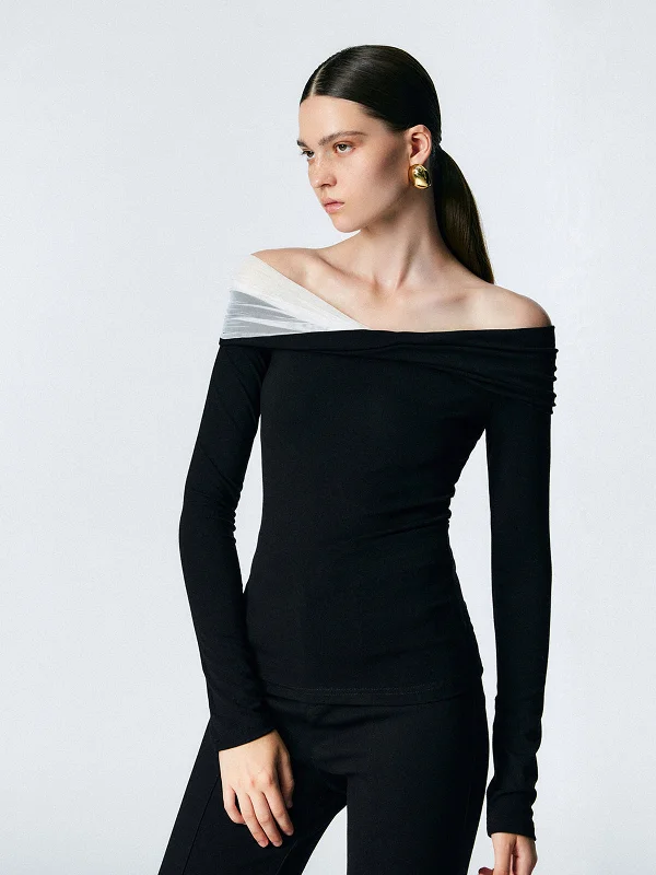 asymmetric-off-shoulder-long-sleeve-mesh-top