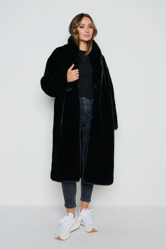 Bailee Faux Fur Coat - Black