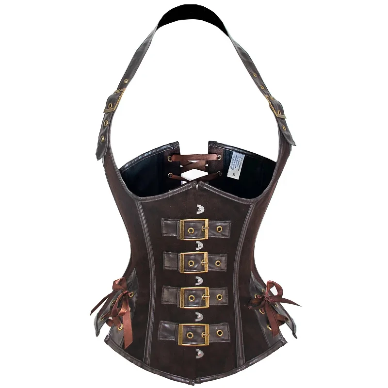 Brown steampunk underbust corset