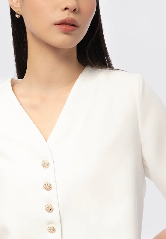 buttoned-v-neck-short-sleeve-blouse-24g022-off-white