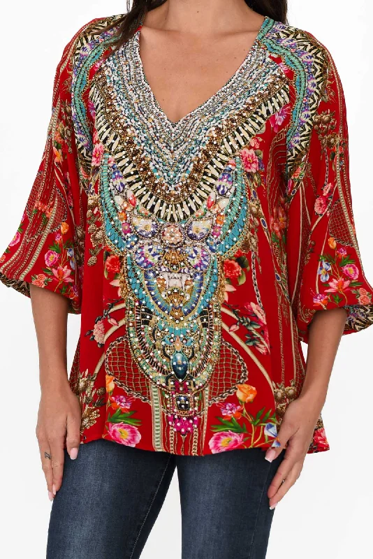 capri-red-silk-gypsy-top