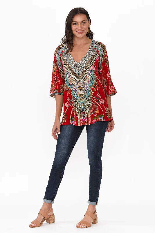 capri-red-silk-gypsy-top