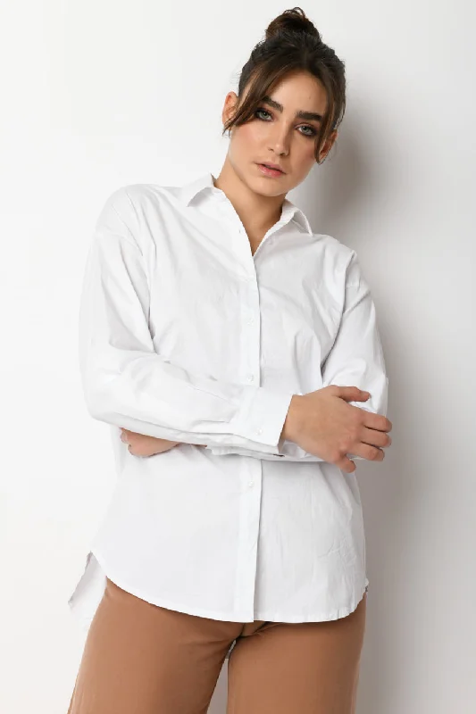 Camicia oversize in cotone stretch