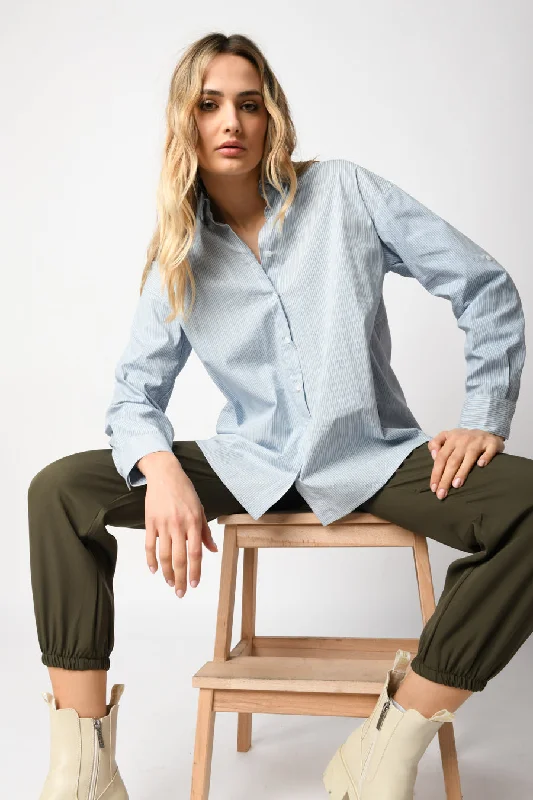 Camicia oversize in cotone a righe