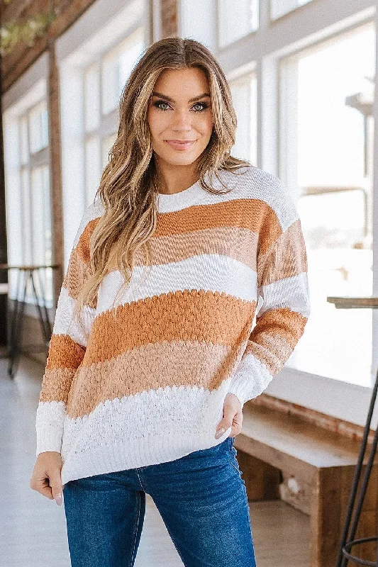 Chestnut Colorblock Knitted Sweater | S-XL