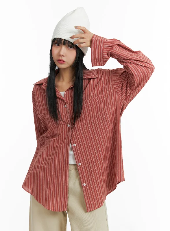 collar-striped-button-long-sleeve-blouse-cj411