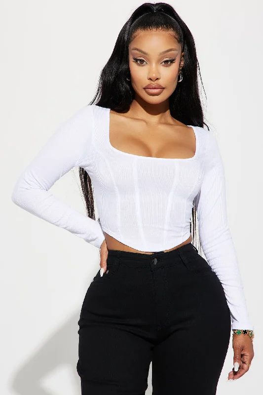 Daria Ribbed Top - White