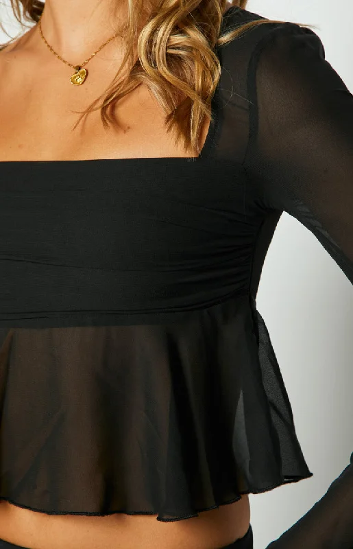 dusk-black-chiffon-long-sleeve-top