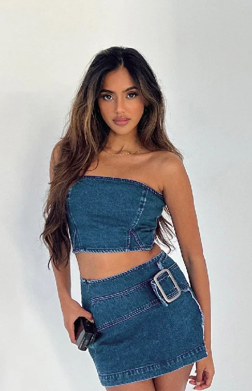 Elouise Denim Tube Top