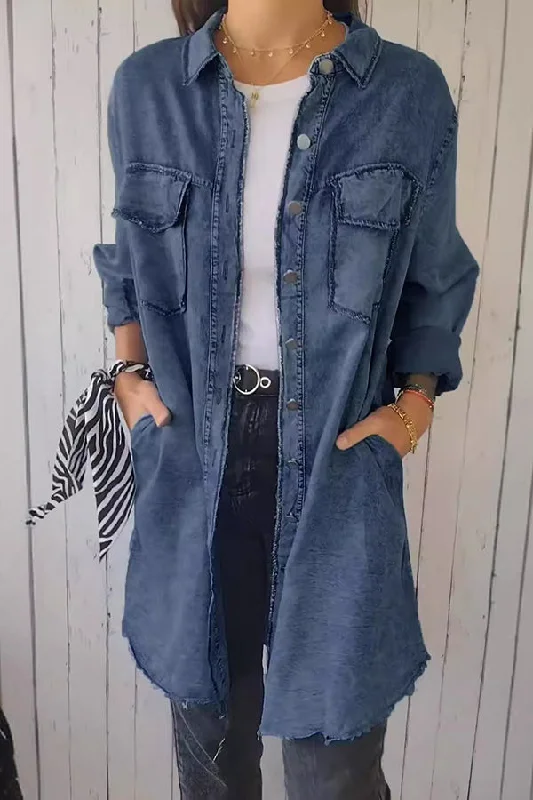 fashionable-and-versatile-long-sleeved-lapel-denim-jacket