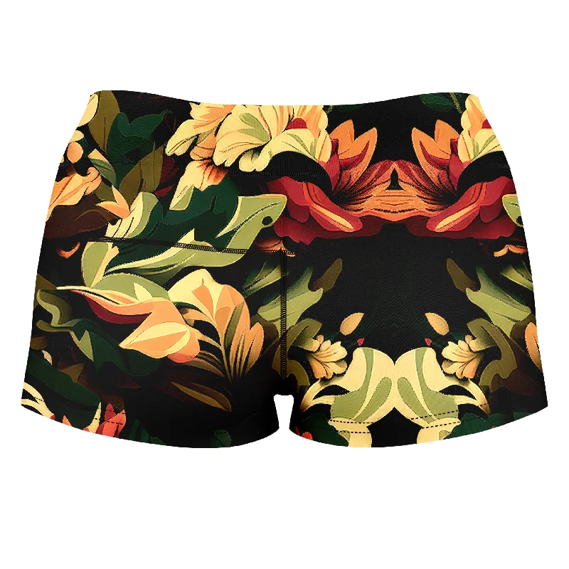 floral-camo-high-waisted-womens-shorts