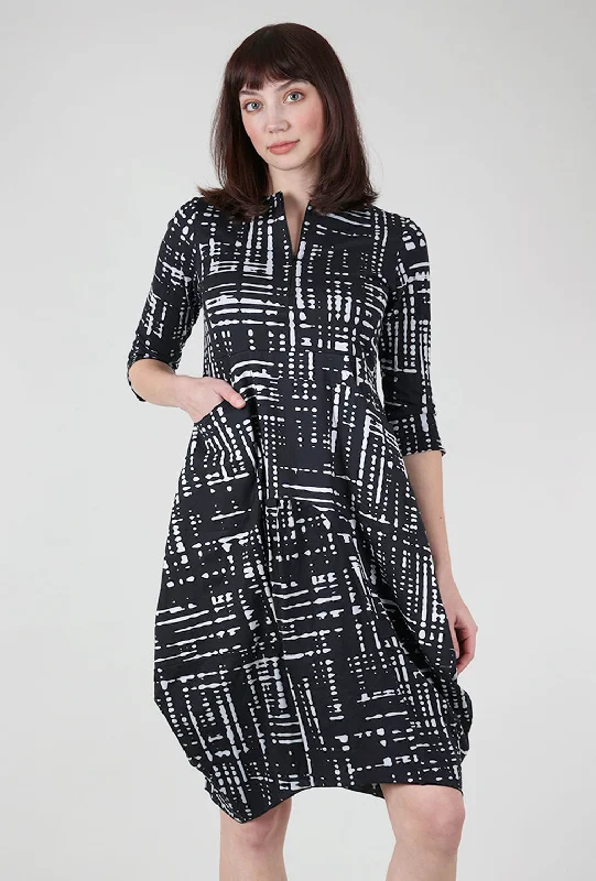 Brighton Dress, Black Dash