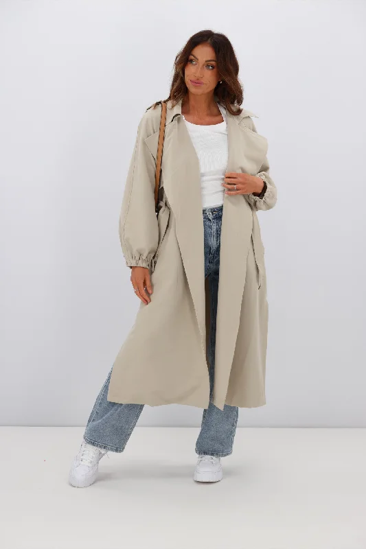 fria-stella-drape-blousen-sleeve-trench-coat-sand