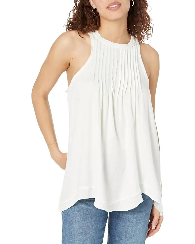 Go To Town Tank Top In Optic White