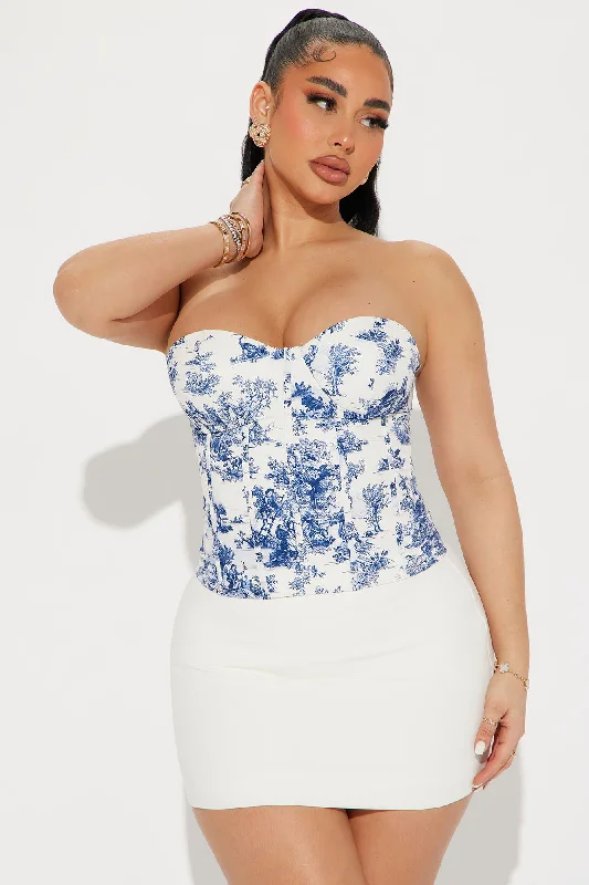 Good Times Corset Top - Blue/combo