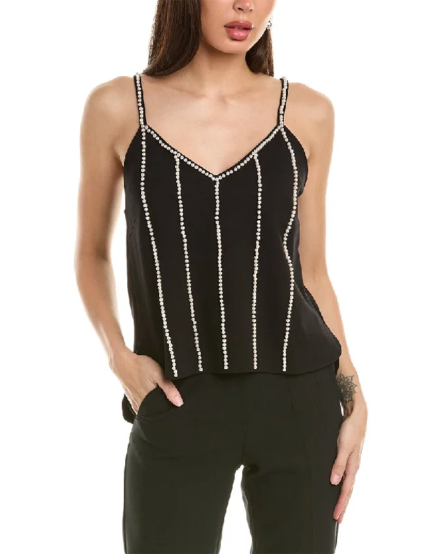 Gracia Pearl Detailed V-Neck Tank