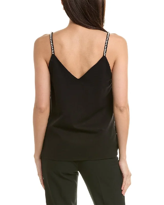 gracia-pearl-detailed-v-neck-tank