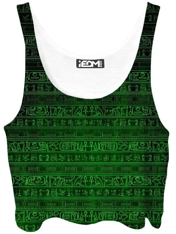 Green Glyphs Crop Top