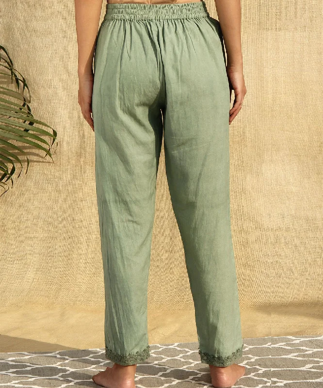 green-handwoven-cotton-flex-pant