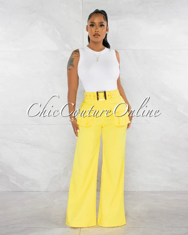 harsha-yellow-gold-buckle-belt-cargo-pockets-wide-pants