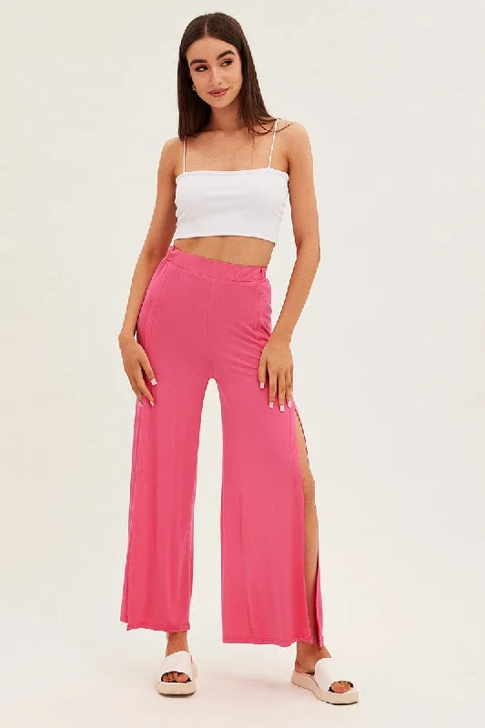 hot-pink-wide-leg-pants-high-rise-front-split-bt2561-38pb