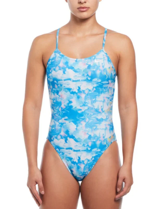 Hydrastrong Multi Print Cutout Swimsuit - Photo Blue