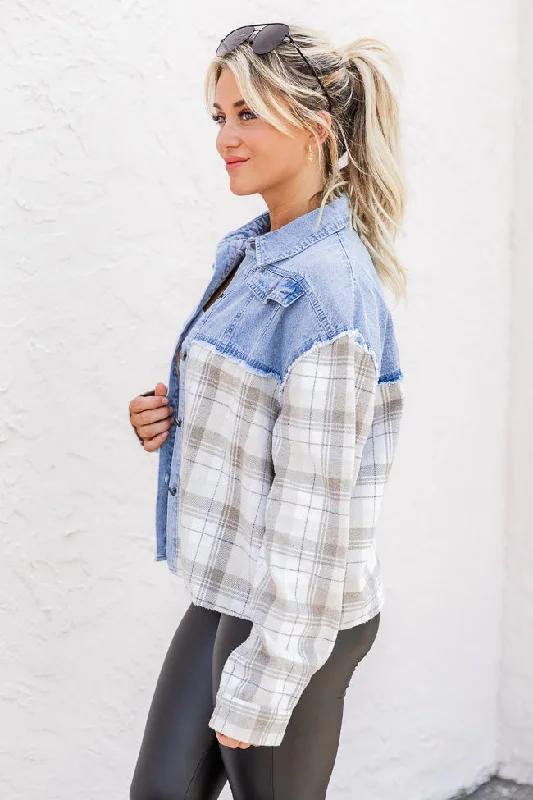 ivory-and-beige-plaid-detail-denim-jacket