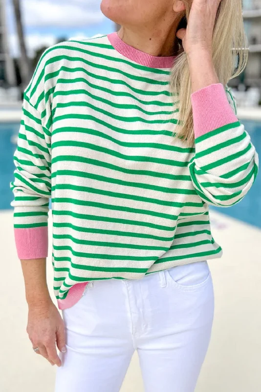 Karim Striped Long Sleeve Top | S-XL