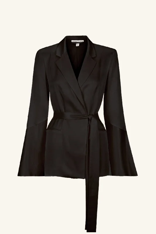 la-lune-flared-sleeve-belted-blazer-black