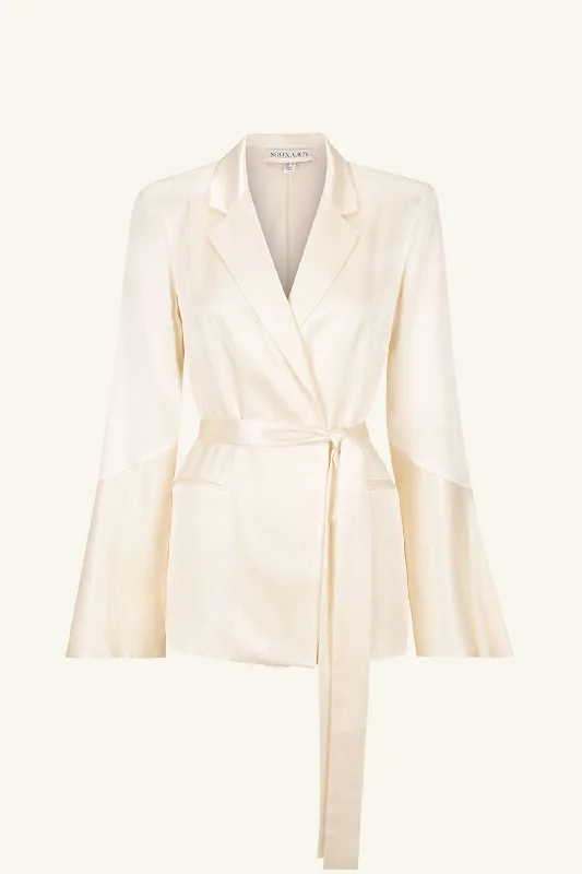 la-lune-flared-sleeve-belted-blazer-cream