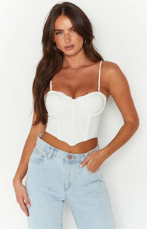 Lacie White Trim Corset Top